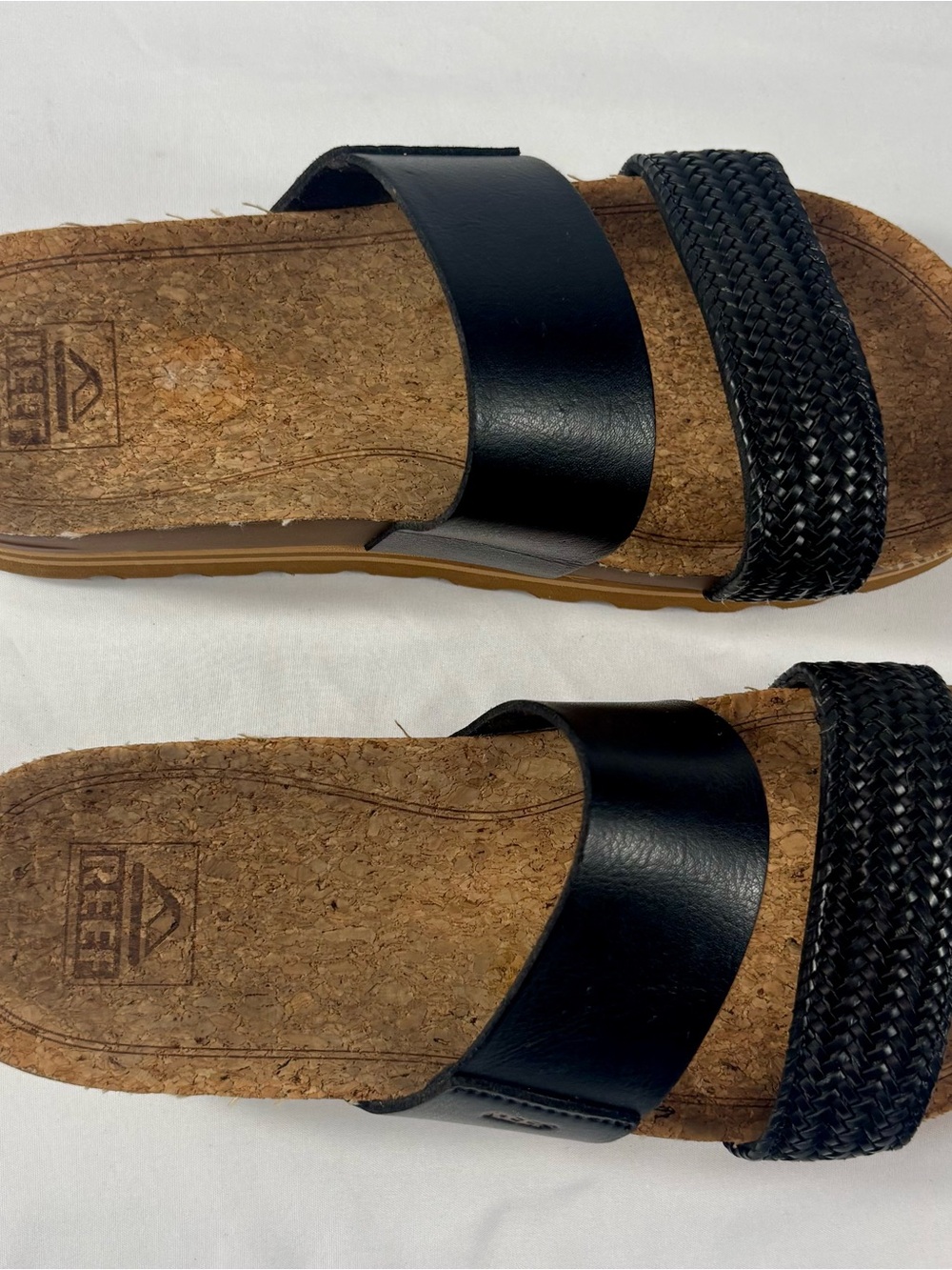 Reef Cushion Vista Hi Platform Slide Sandals Black Size 8 - Picture 15 of 15